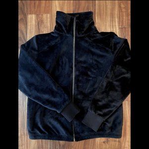 Athleta Double Cozy Karma Recover Full Zip Jacket Black Sz S